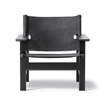 Fredericia Furniture The Canvas Chair 2031 - Oak Black Lacquer / Black Canvas